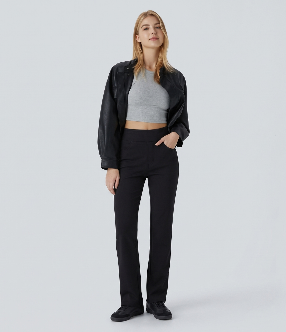 NoodLAB Flex™ Yüksek Bel Düz Paça Jean