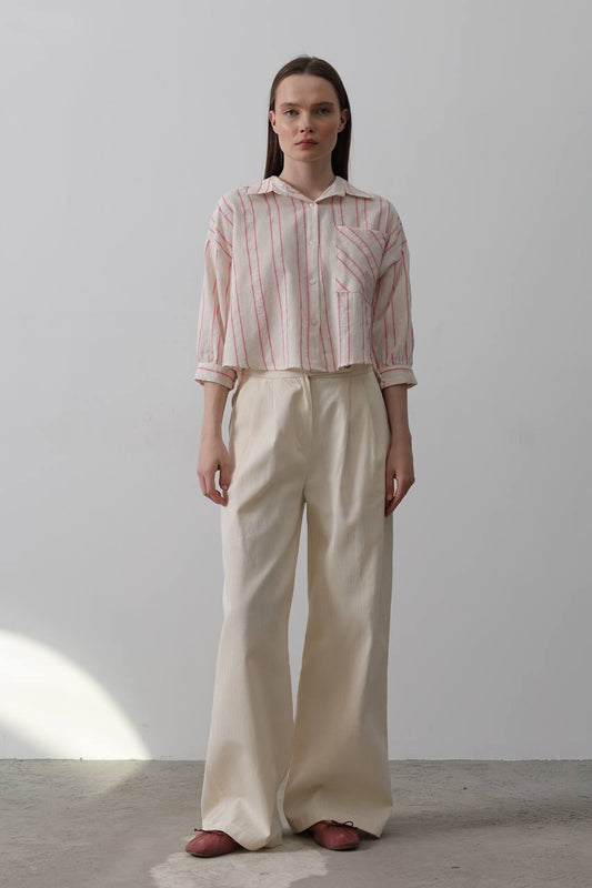 Çift Pileli Palazzo Pantolon