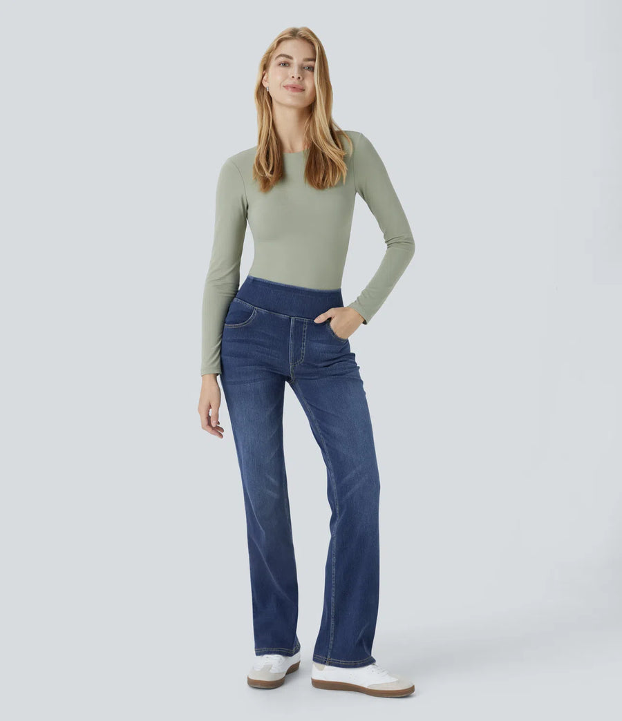 NoodLAB Flex™ Yüksek Bel Düz Paça Jean
