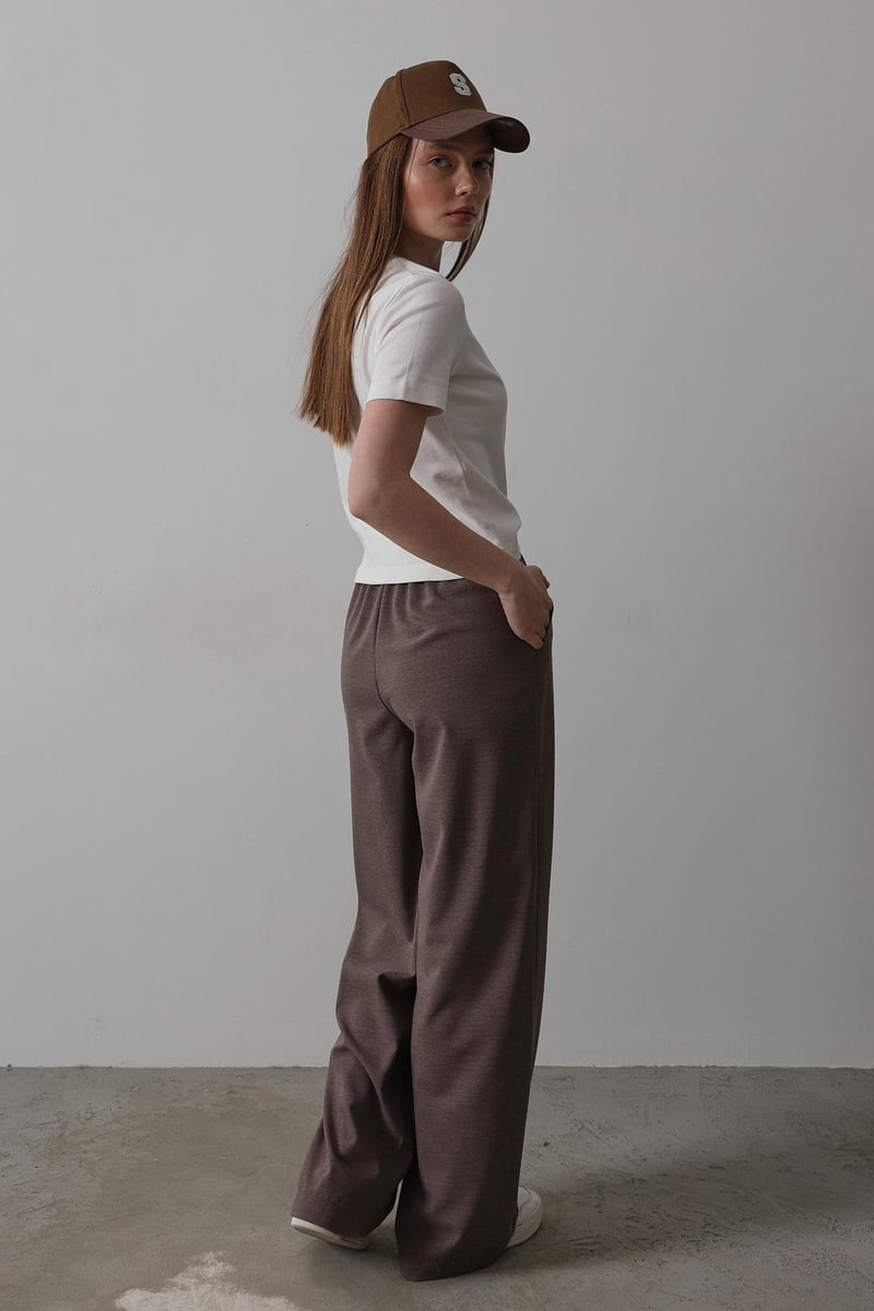 Beli Lastikli Bol Paça Pantolon