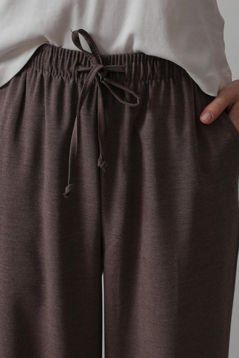 Beli Lastikli Bol Paça Pantolon