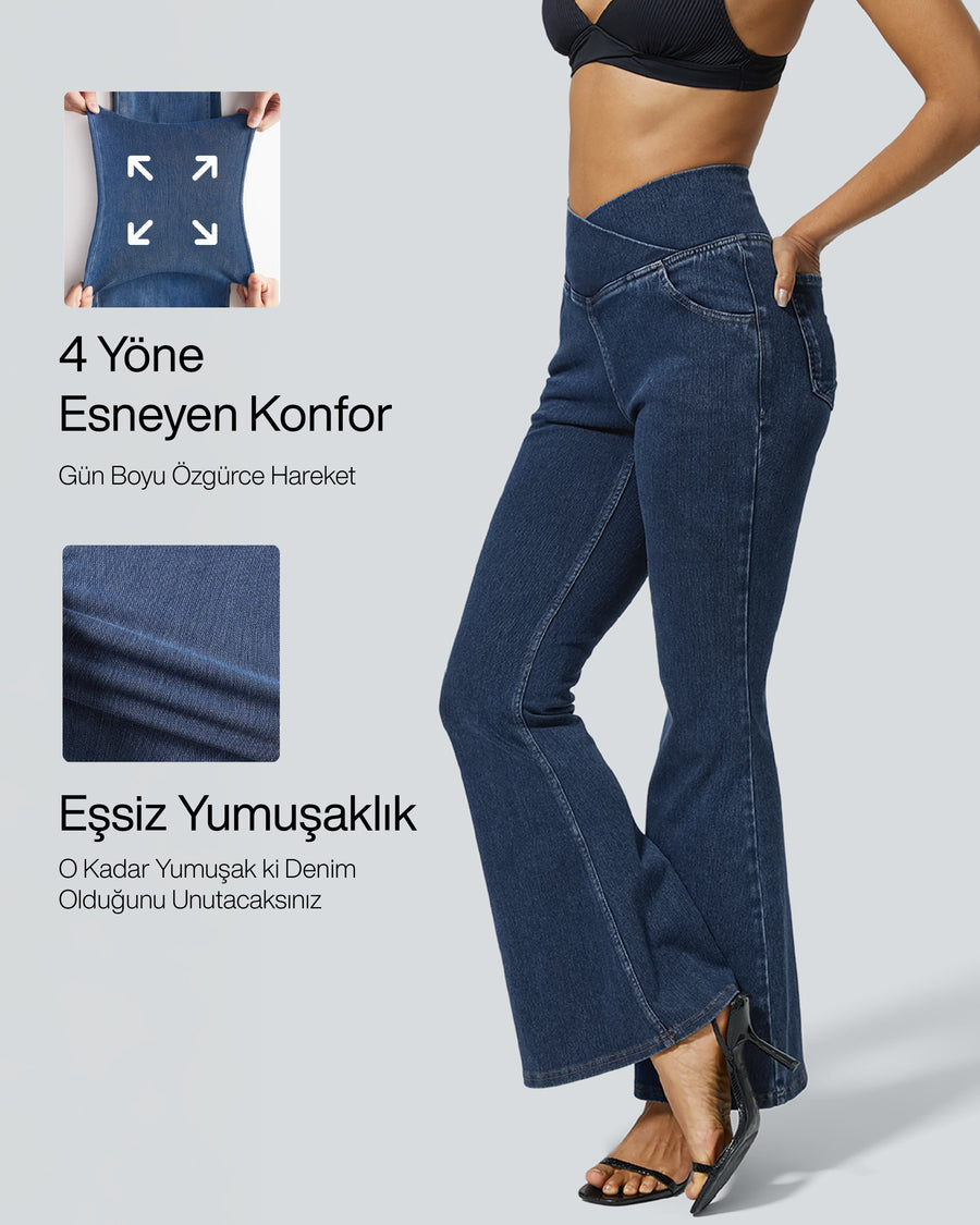 Noodlab Flex™ Yüksek Bel İspanyol Paça Jean