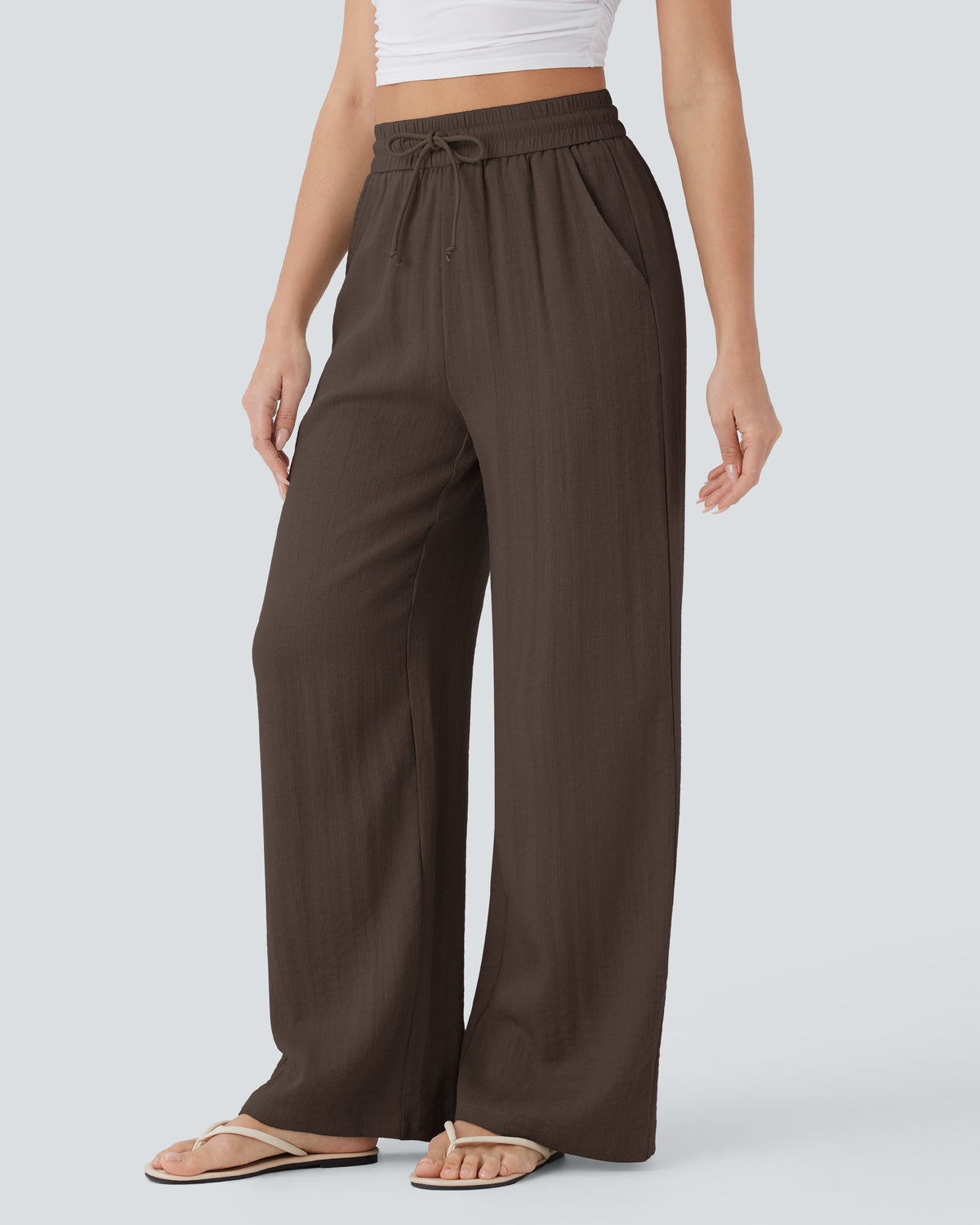 Noodlab Breeze™ Beli Lastikli Wide Leg Pantolon